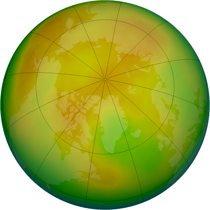 Arctic ozone map for May 2010